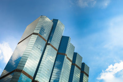 Low angle view of modern building against sky