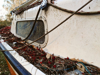 High angle view of abandoned ship