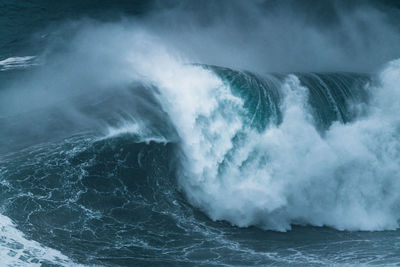 Giant wave breaking  in sea