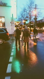 Woman walking in city