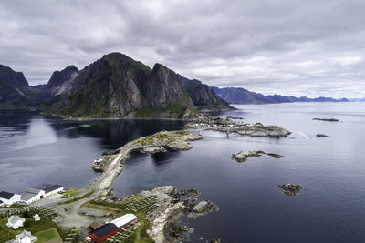 High angle view of sea against sky