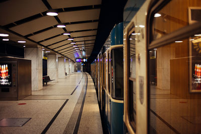 Train at railroad station platform