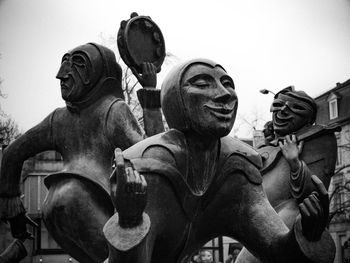 Low angle view of statue against clear sky