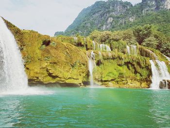 Scenic view of waterfall