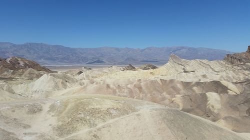 Scenic view of mountains against clear sky