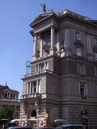 Low angle view of statue against clear sky