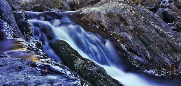 Scenic view of waterfall