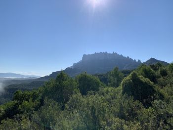 Scenic view of mountains against clear sky