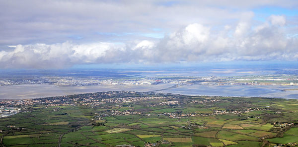 Aerial view of landscape against sky