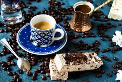 Coffee cup on table