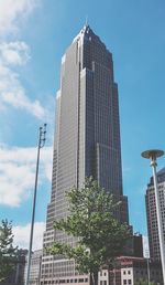 Low angle view of modern building against sky