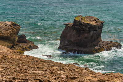 Rock formation on sea shore