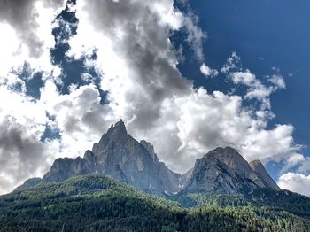 Low angle view of mountains against sky