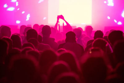 Crowd during music concert at night