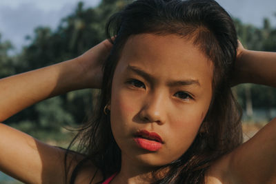 Close-up portrait of a teenage girl