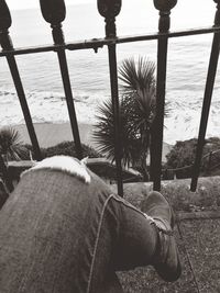 Low section of man on beach