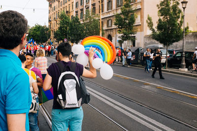 People on street during gay pride parade