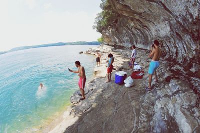 Tourists enjoying on beach