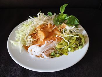 Close-up of meal served in plate