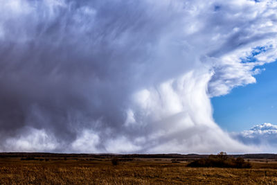 Angry cloud with frozen precipitation - graupel