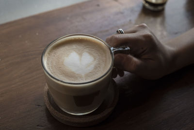 Coffee cup on table