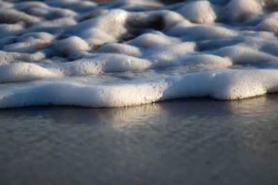 Surface level of frozen sea