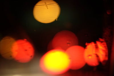 Close-up of illuminated lantern at night