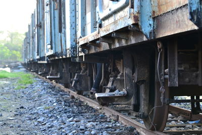 Abandoned train on railroad track