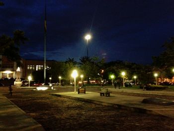 Illuminated street light at night