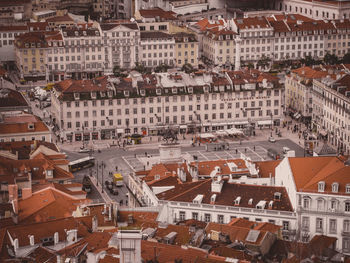 High angle view of townscape