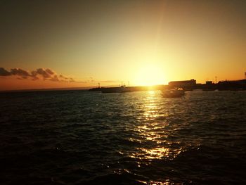 Scenic view of sea during sunset
