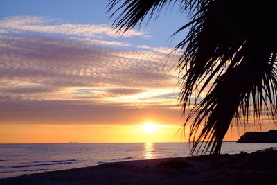Scenic view of sunset over sea