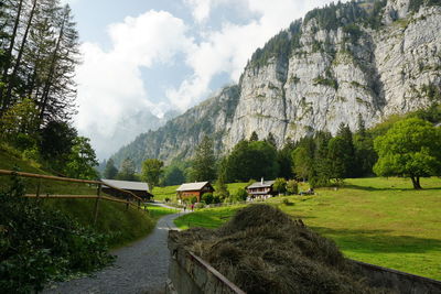 Panoramic view of landscape and mountains against sky