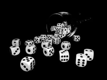 Close-up of objects over black background