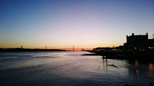 View of river at sunset