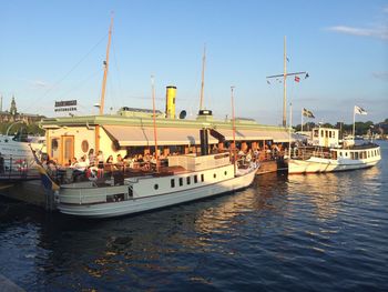 Boats in harbor