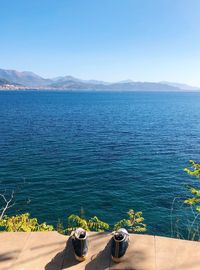 View of sea against clear sky