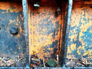 Close-up of rusty metal door