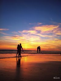 Scenic view of sea at sunset