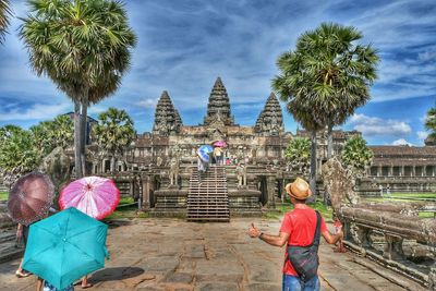 Rear view of a temple