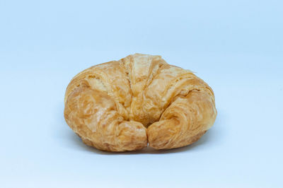 High angle view of bread against white background