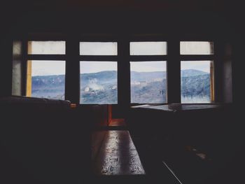 Sea seen through window