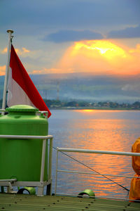 Scenic view of sea at sunset