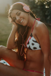 Portrait of woman in bikini
