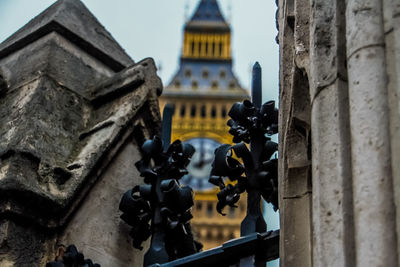 Low angle view of statue against sky