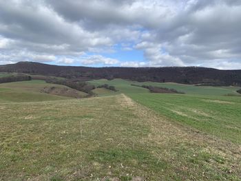 Scenic view of landscape against sky in eichsfeld, thuringia, germany 