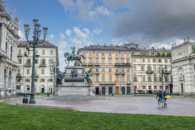 The beautiful carlo alberto square in turin