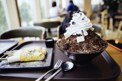 Close-up of cake on table