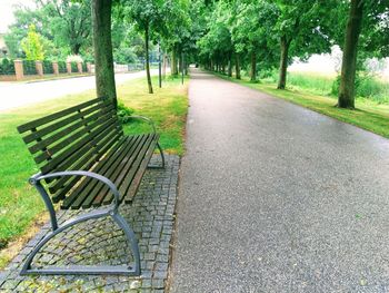 Empty bench in park