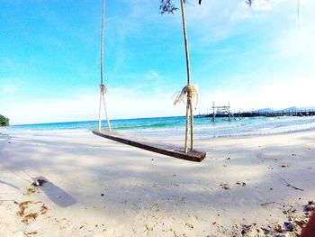 Scenic view of beach against sky